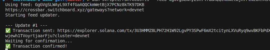 output of script fetching data from switchboard
