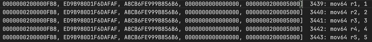 A screenshot showing execution trace.